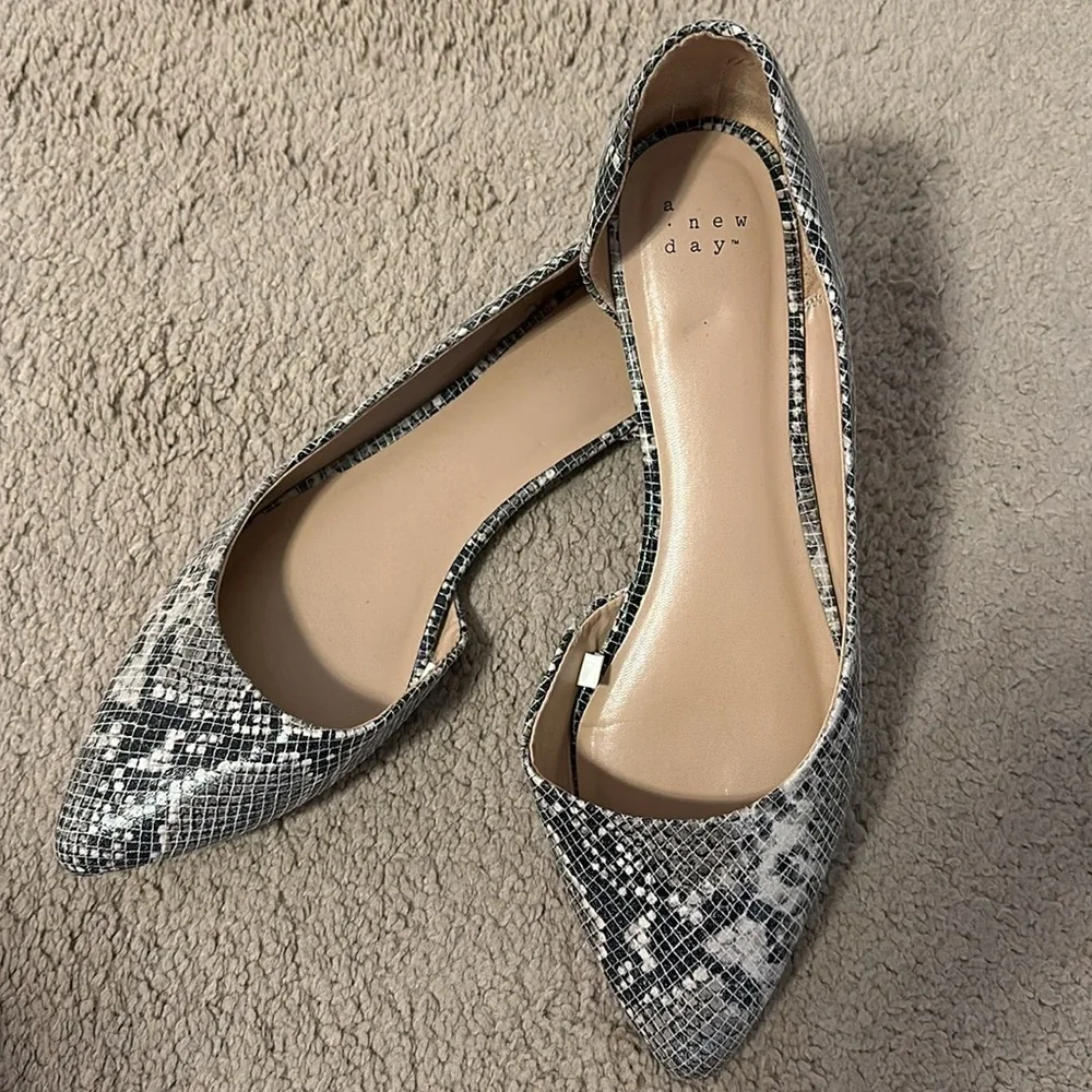 Printed Pointed Toe Flat - NEW